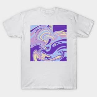 Trippy Purple Yellow Blue and Pink Swirls T-Shirt